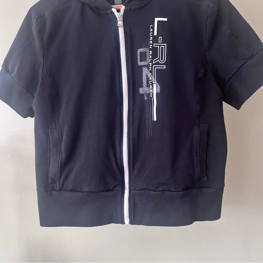 Lauren Ralph Lauren Active BlackWomen's Short Sleeve Zip-Up
Hoodie Sweatshirt XL - Picture 6 of 11